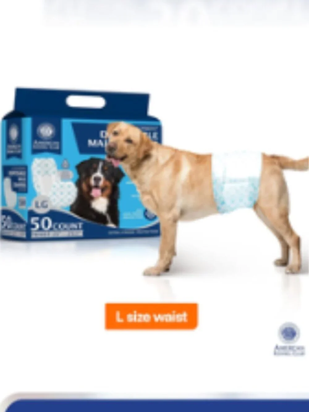 American Kennel Club Disposable Diapers for Male Dogs; Size: Large, 50 Ct. Pkg.